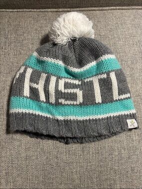 Plush Lined Knit Beanie in Gray and White - Whistler